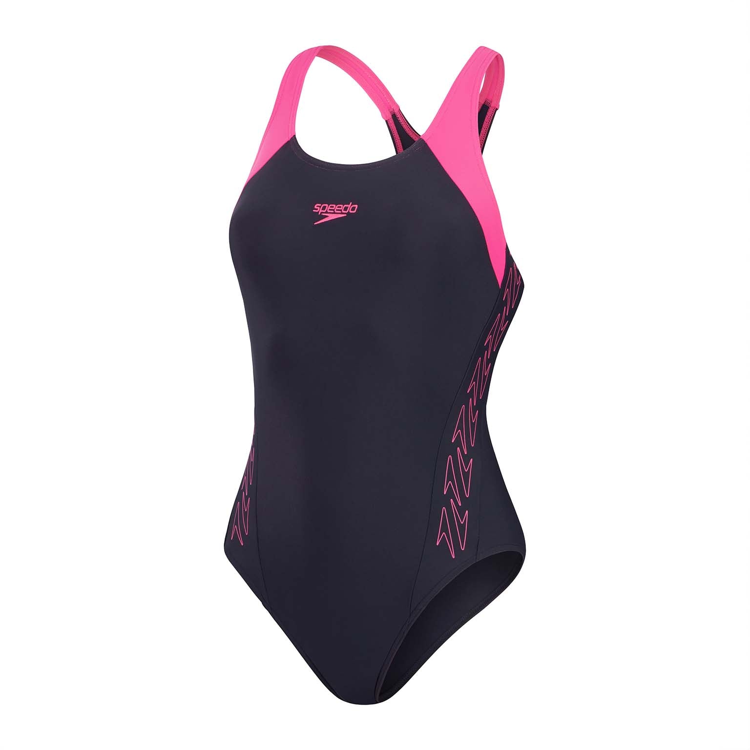 Speedo dames badpak - Hyperboom Splice Muscleback - Zwart/grijs Speedo dames badpak - Hyperboom Splice Muscleback - Zwart/grijs