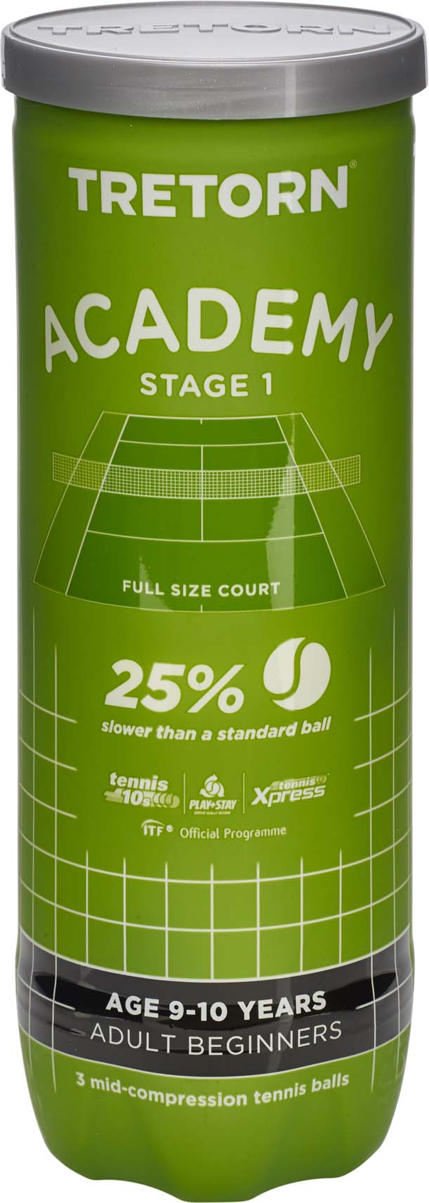 Academy Stage 1 Green 3-tube tennisballen