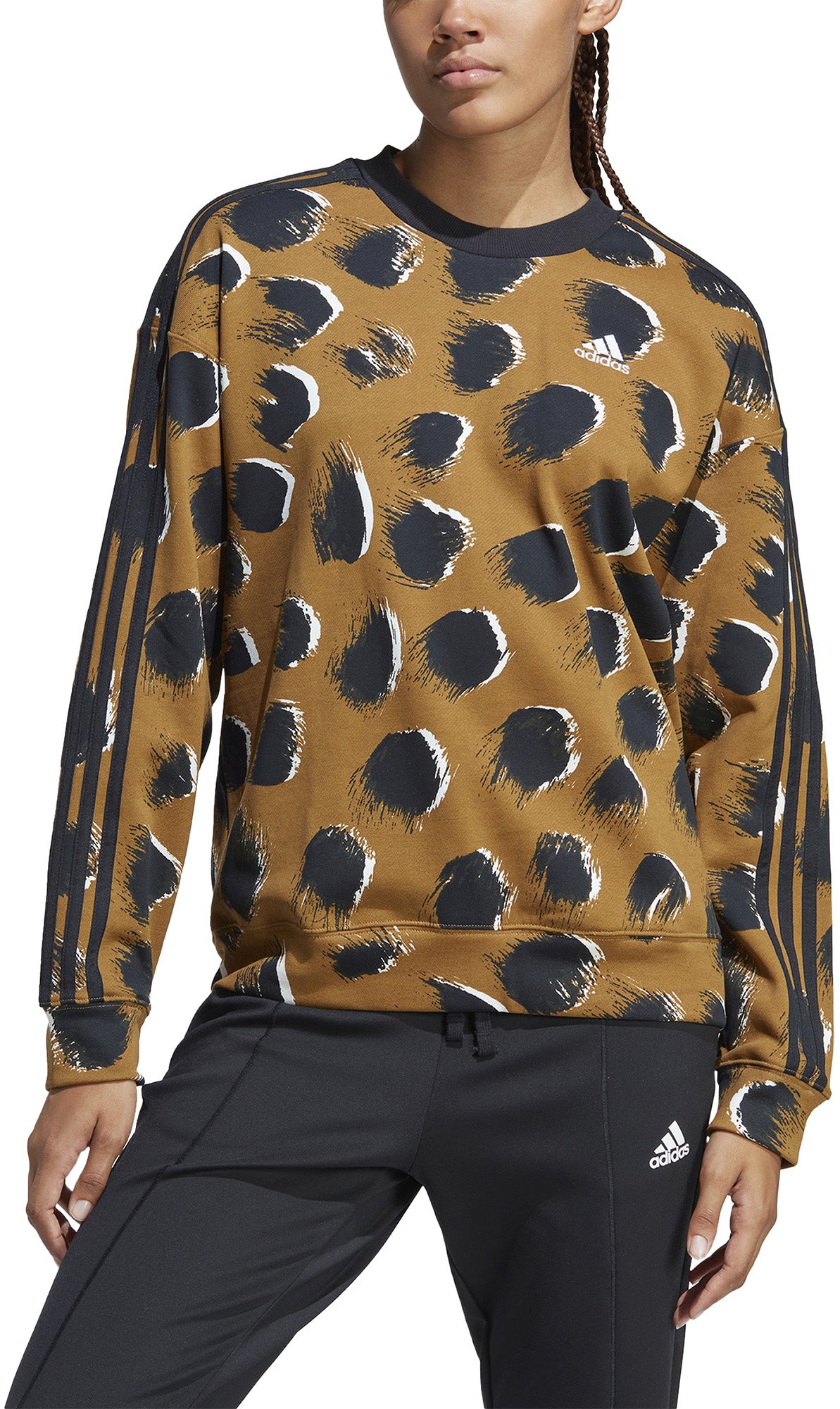 Essentials 3-Stripes Animal Print Sweatshirt