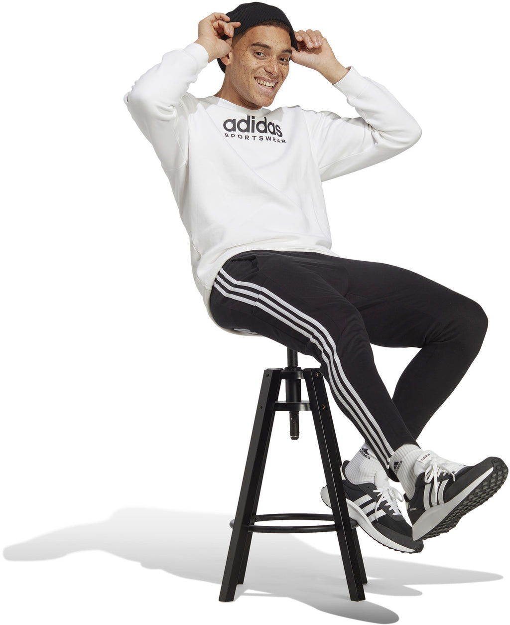 Essentials Single Jersey Tapered Open Hem 3-Stripes broek