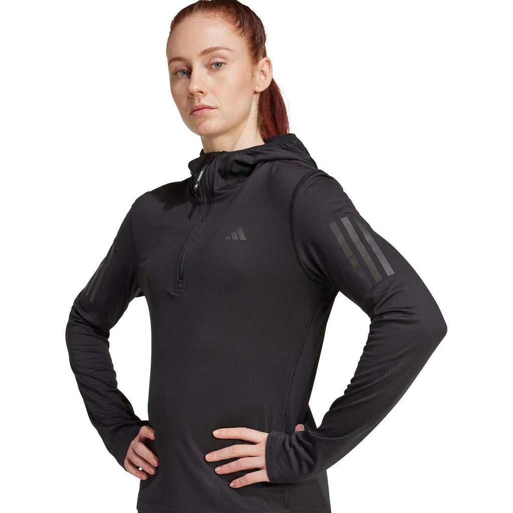 Own The Run Winterized Hoodie Met Halve Rits