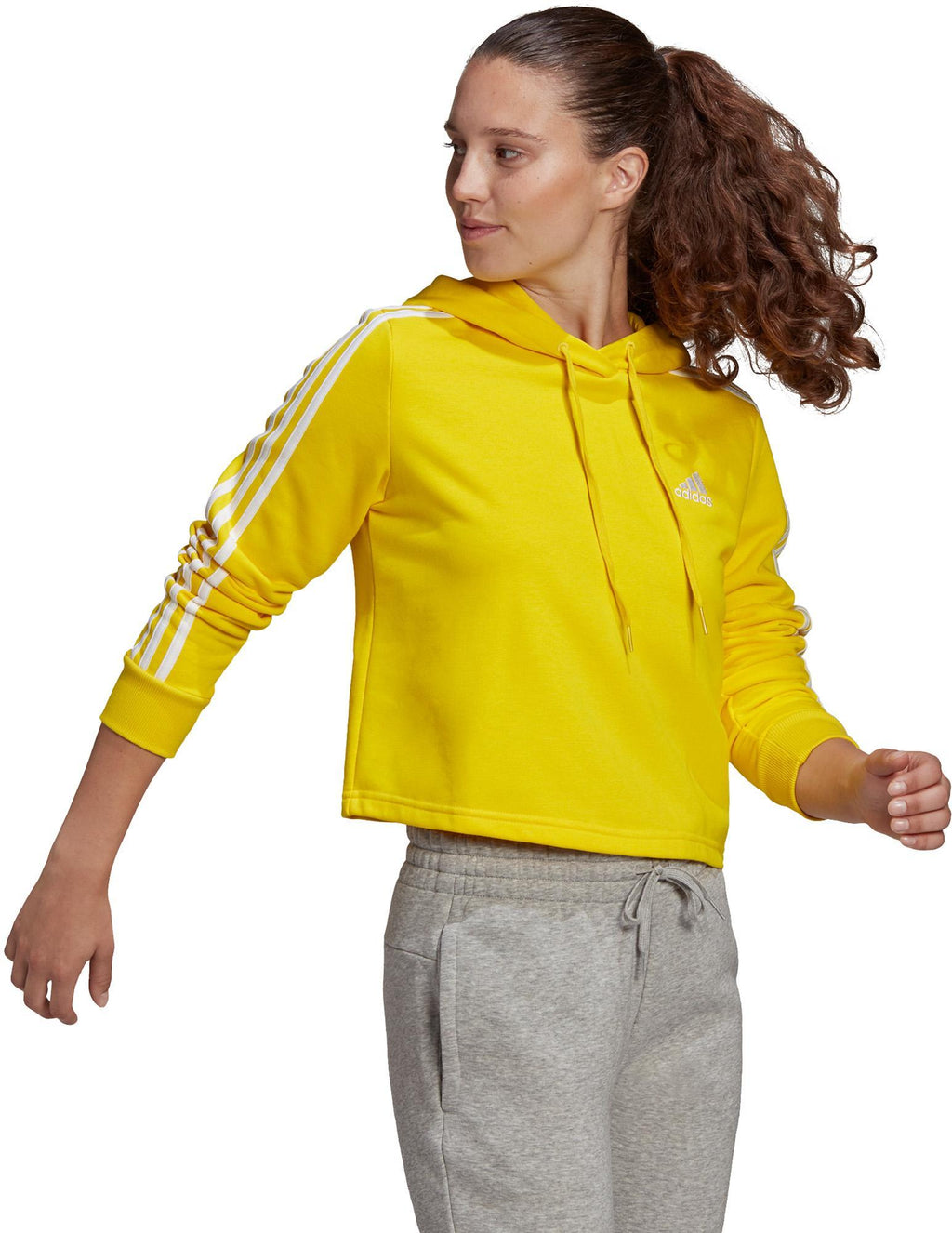Essentials 3-Stripes Cropped Hoodie