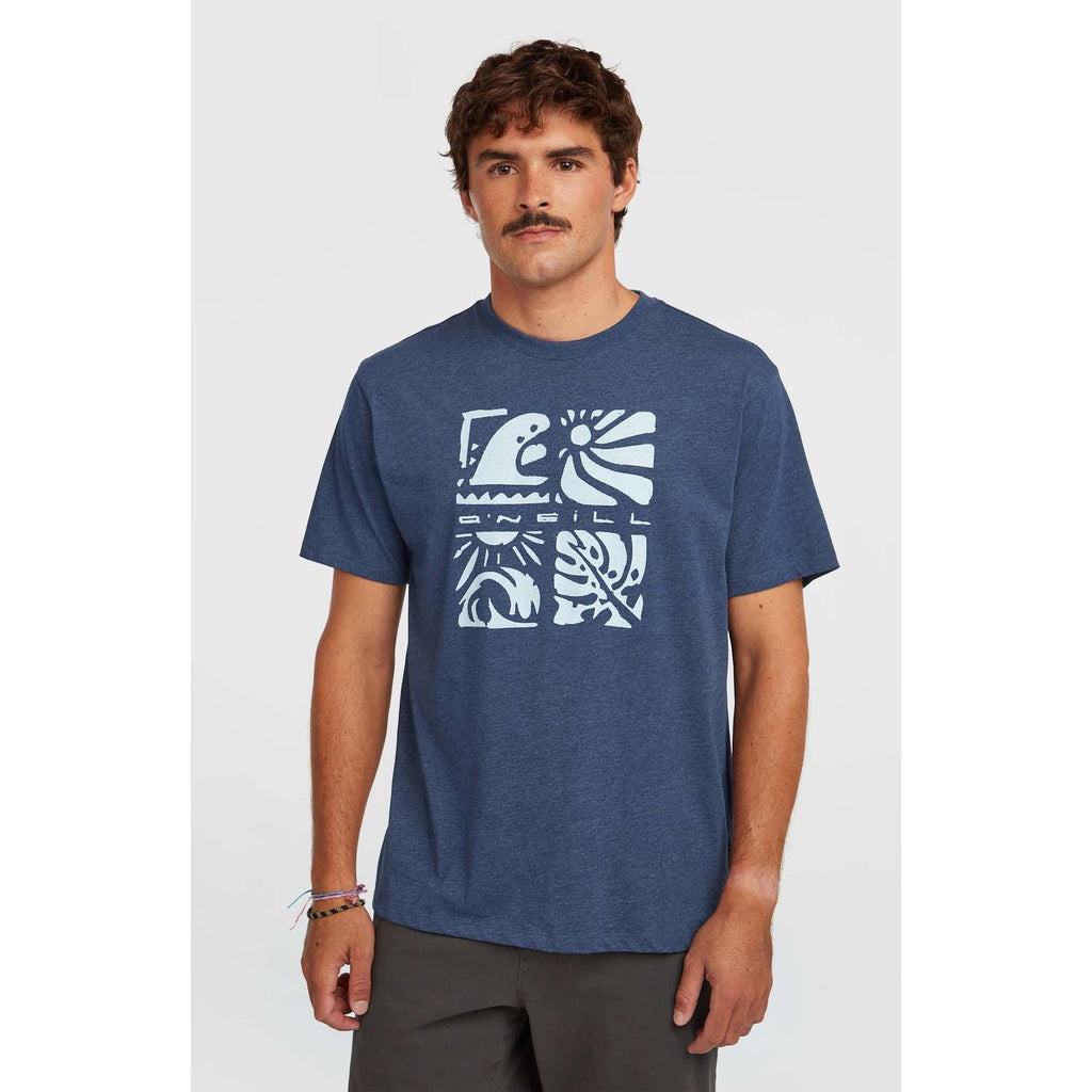 Melange Front Print T-shirt strand