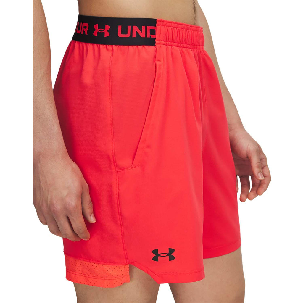 ua vanish woven 6in shorts-red