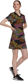 FARM Rio 3-Stripes Print Katoenen V-Hals jurk
