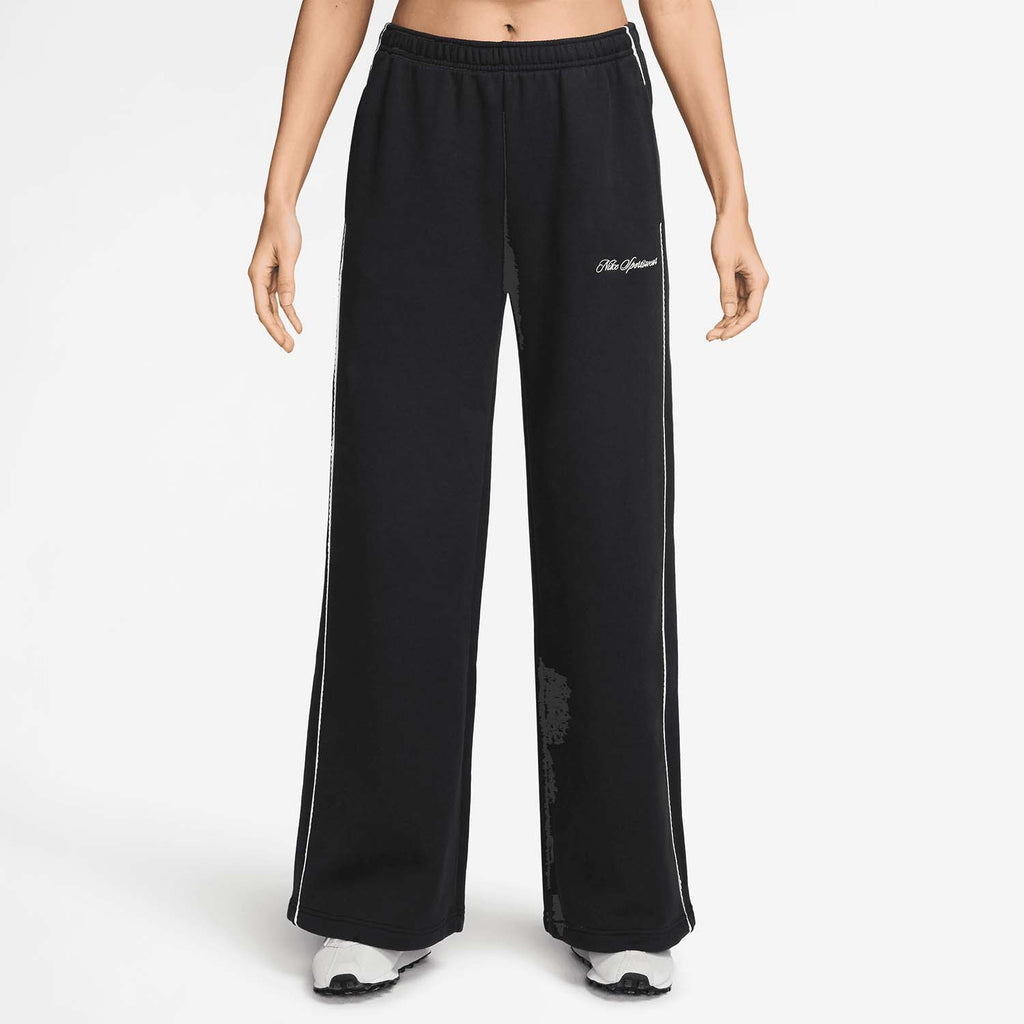 Studio Fleece Mid-Rise Wide-Leg Scallop Broek