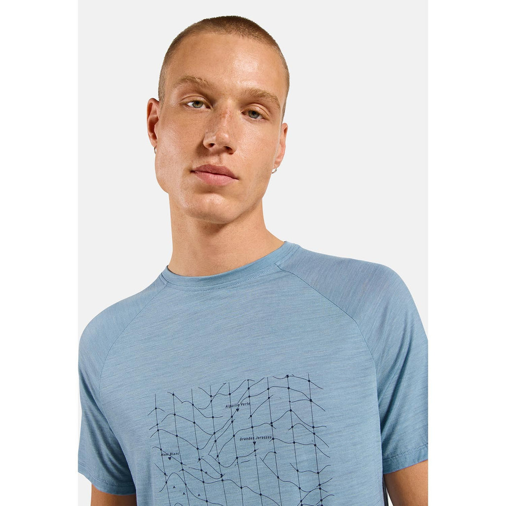 Outdoor shirt Crew Neck Short sleeve Merino Tencel Hyper Map