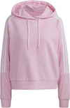 Essentials Loose-Cut 3-Stripes Cropped Hoodie
