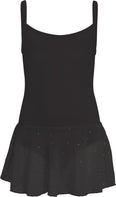Spaghetti strap leotard, skirt voile sparkle, cotton