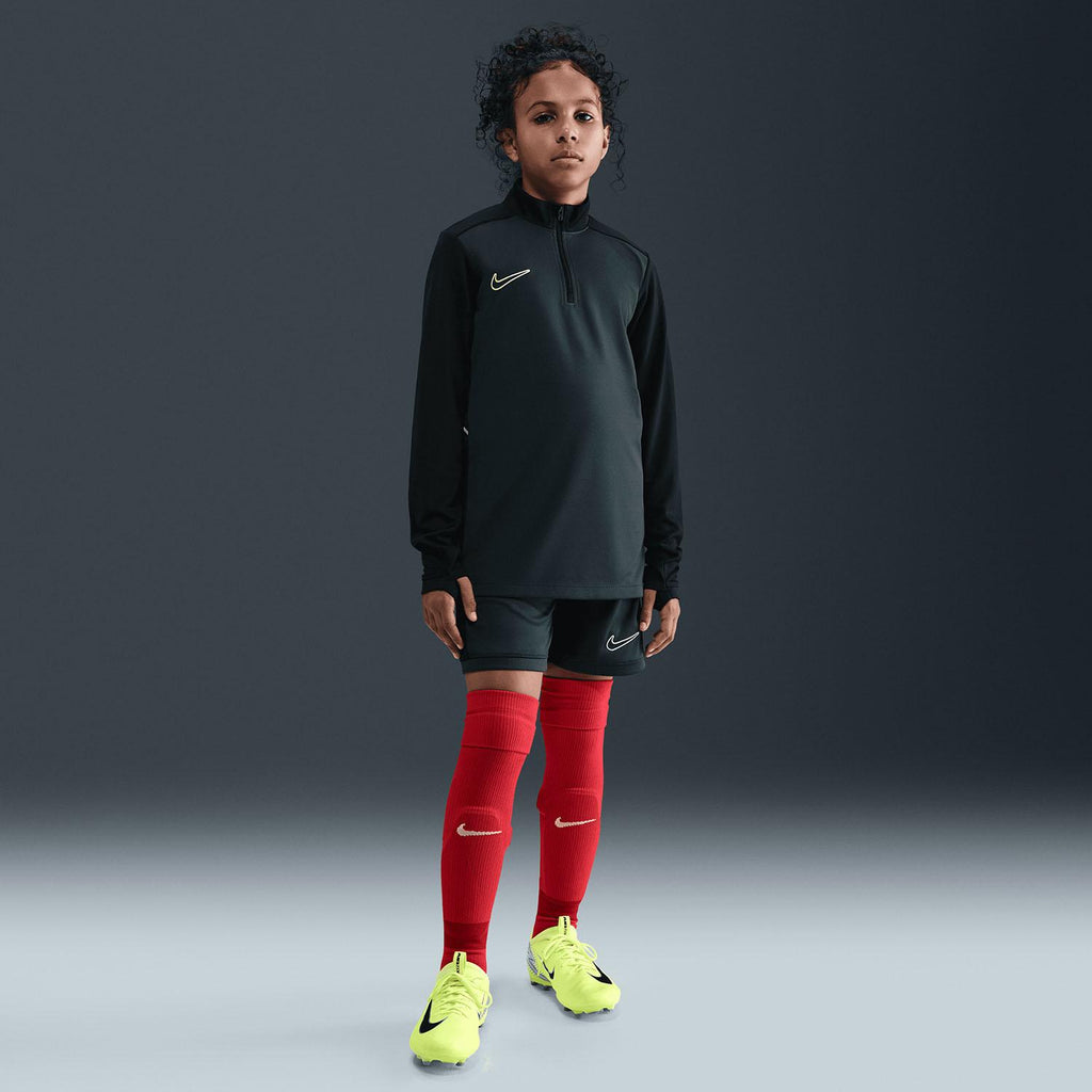 Academy Voetbaltrainingstop met Dri-FIT, lange mouwen en korte rits voor kids