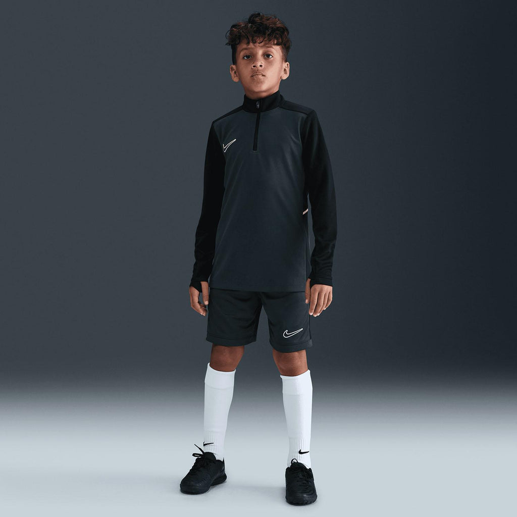 Academy Voetbaltrainingstop met Dri-FIT, lange mouwen en korte rits voor kids