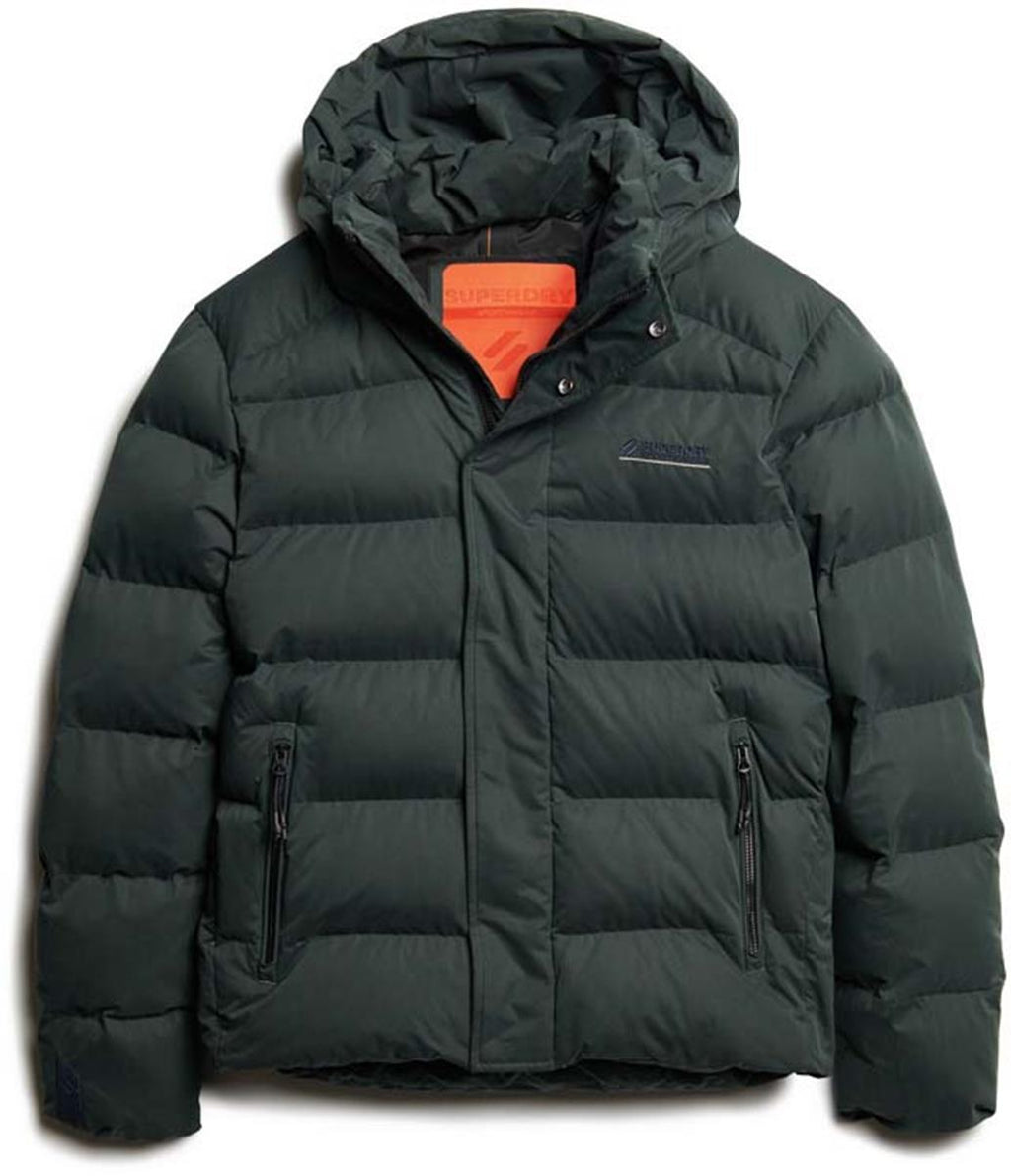 Hooded Microfibre Sports Puffer Jacket