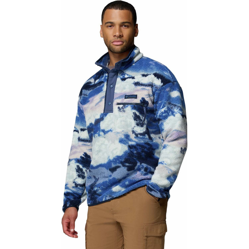 helvetia printed half snap fleece vest