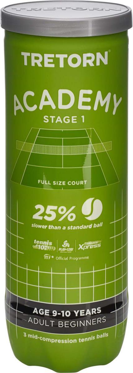 Academy Stage 1 Green 3 Tube Tennisbal