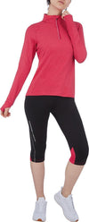 CUSCA wmsDa.Langarmshirt/Halbzipp88%Pes 12%El DryPlusEc