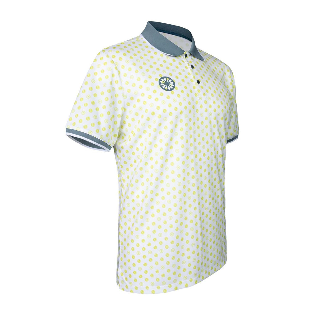 men pique printed polo