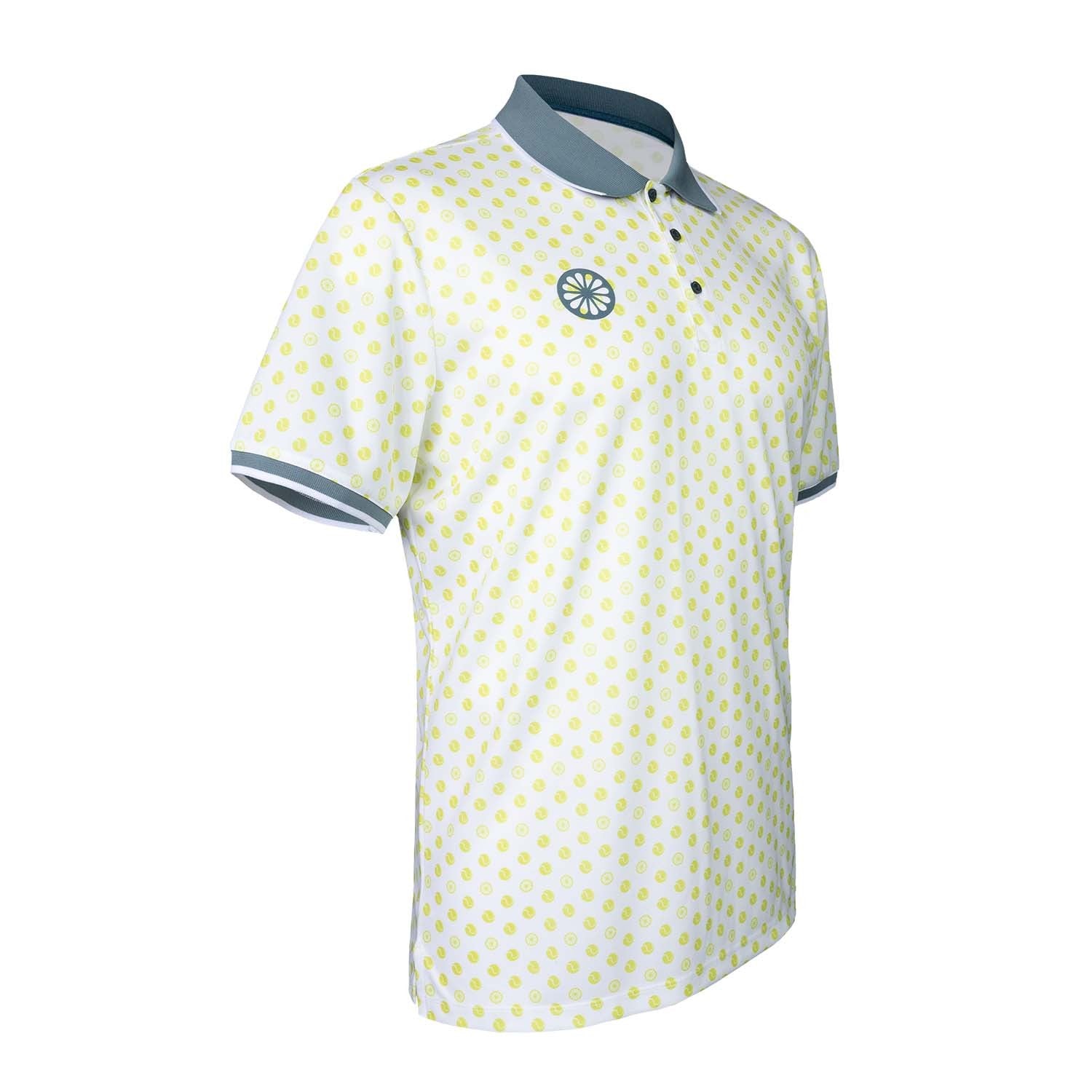 men pique printed polo