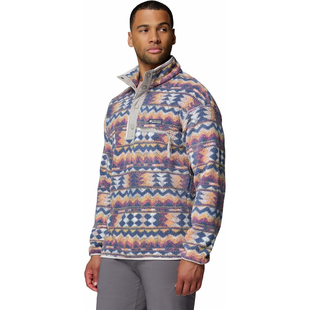 helvetia printed half snap fleece vest