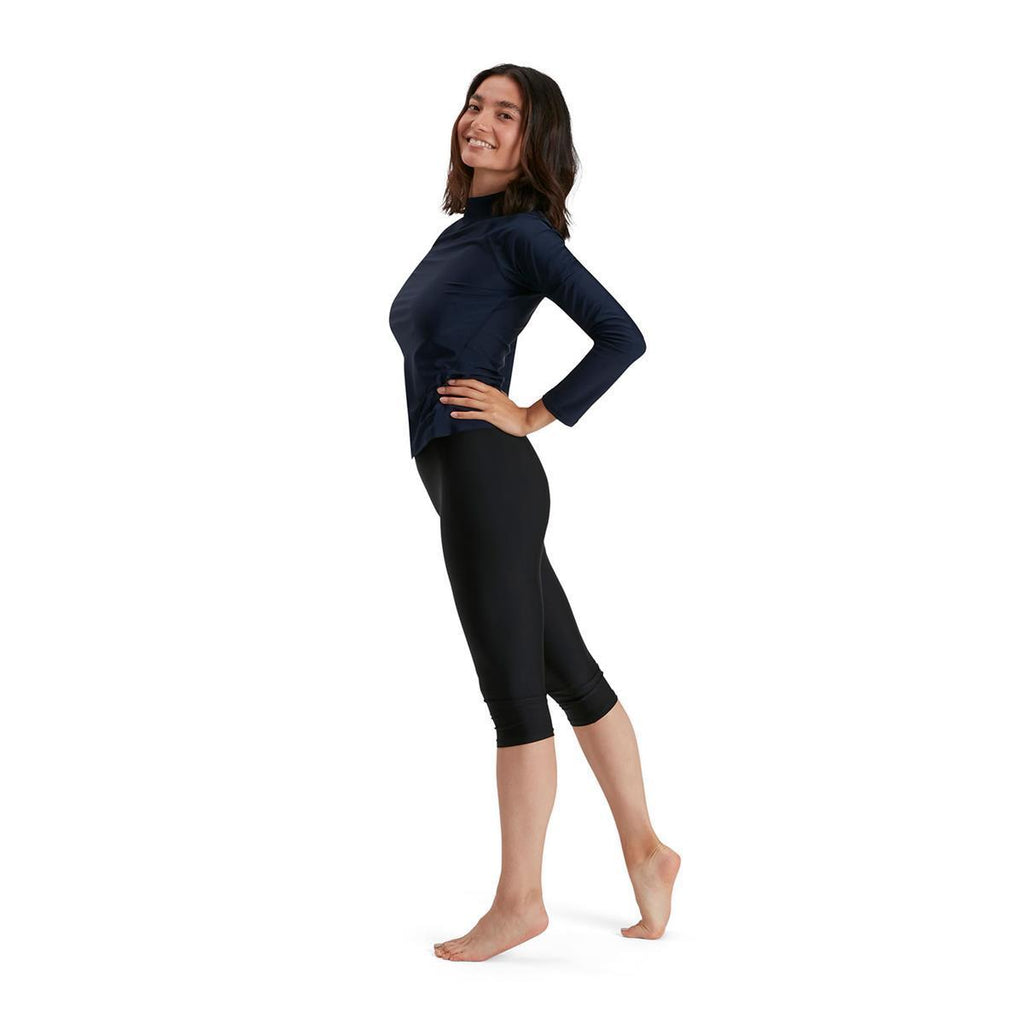 Eco F Long Sleeve Rash Top Bla/whi