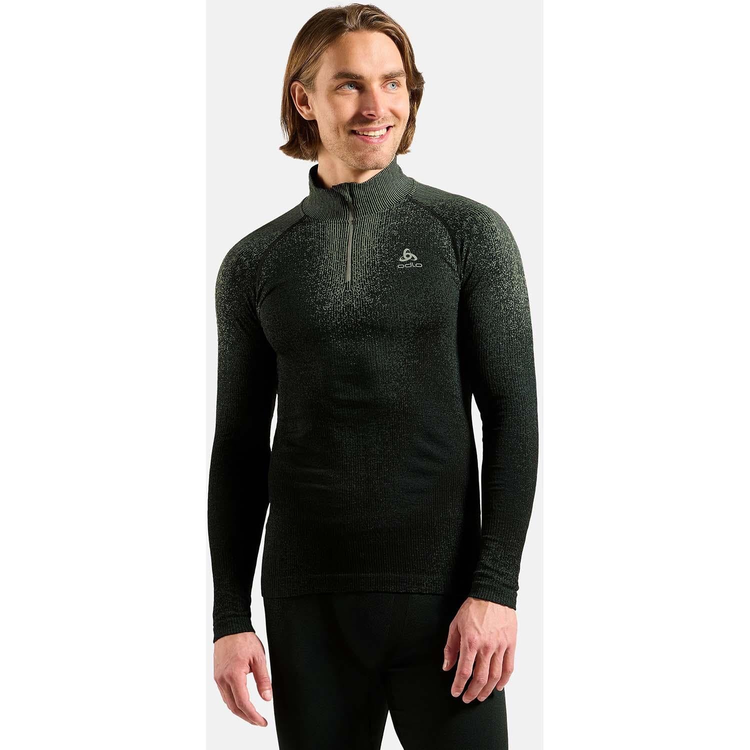 bl top turtle neck l/s half zip perf warm blackcomb