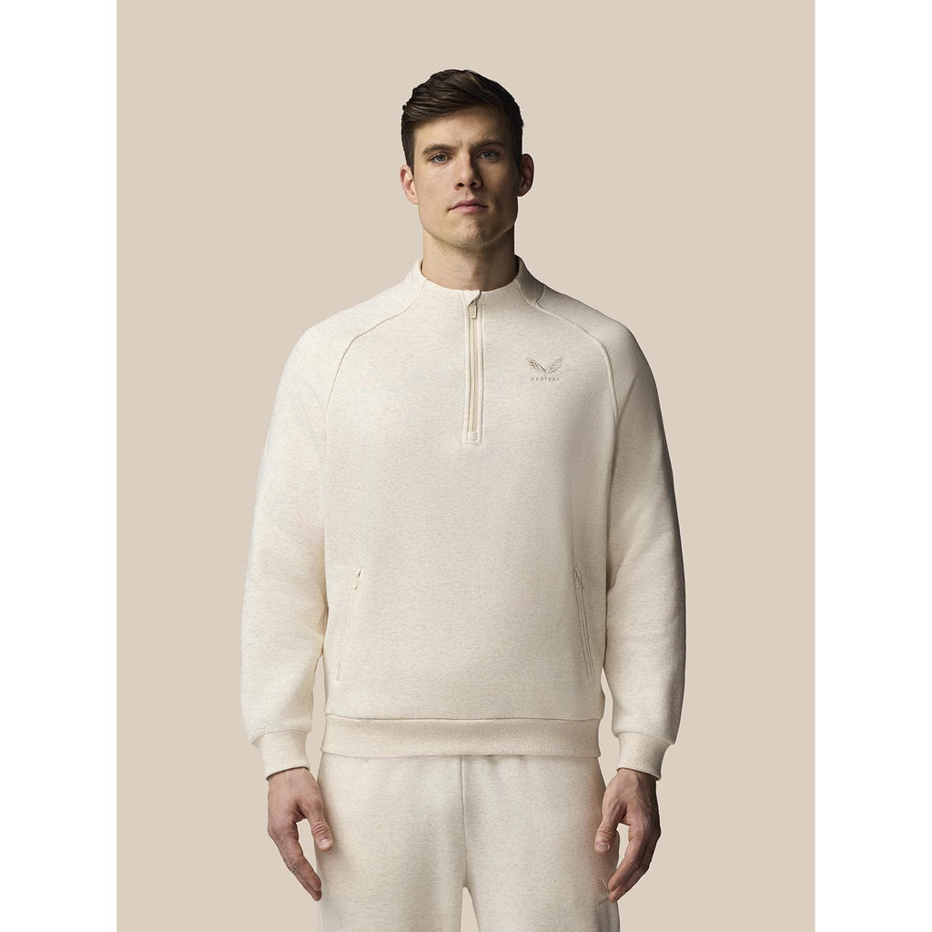 Cotton Fleece 1/4 Zip Sweatshirt Hooded sportcasual