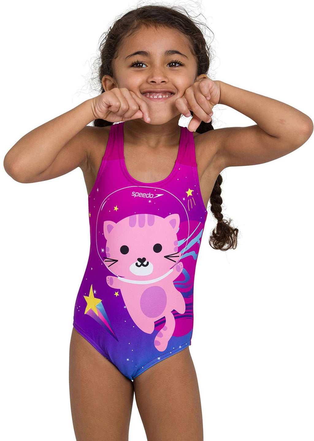 Dig Placem Appliq Swimsuit Pur/pin