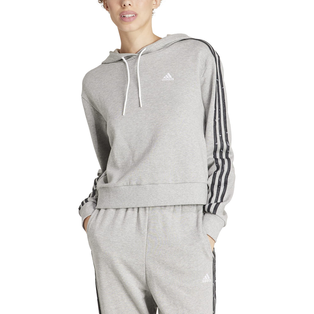 Essentials 3-Stripes Animal Print Relaxed hoodie
