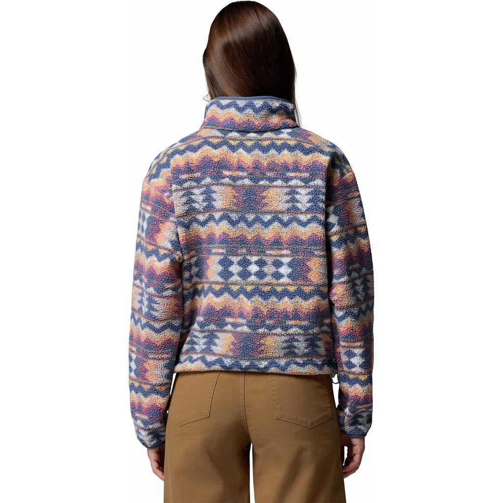 helvetia printed cropped half snap vest