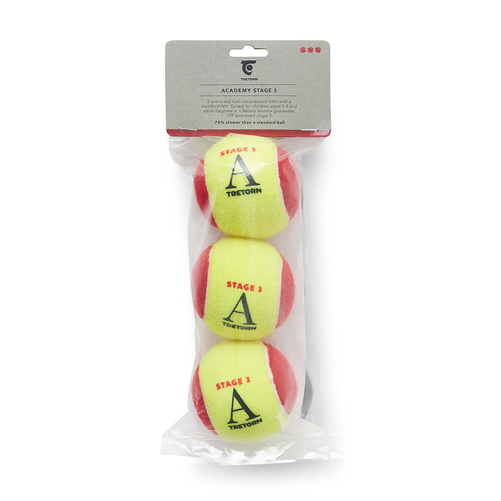 Academy Stage 3 Red Felt 3 Pack Tennisbal