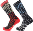 LADIES SKI SOCKS ANIMAL DOUBLE PACK