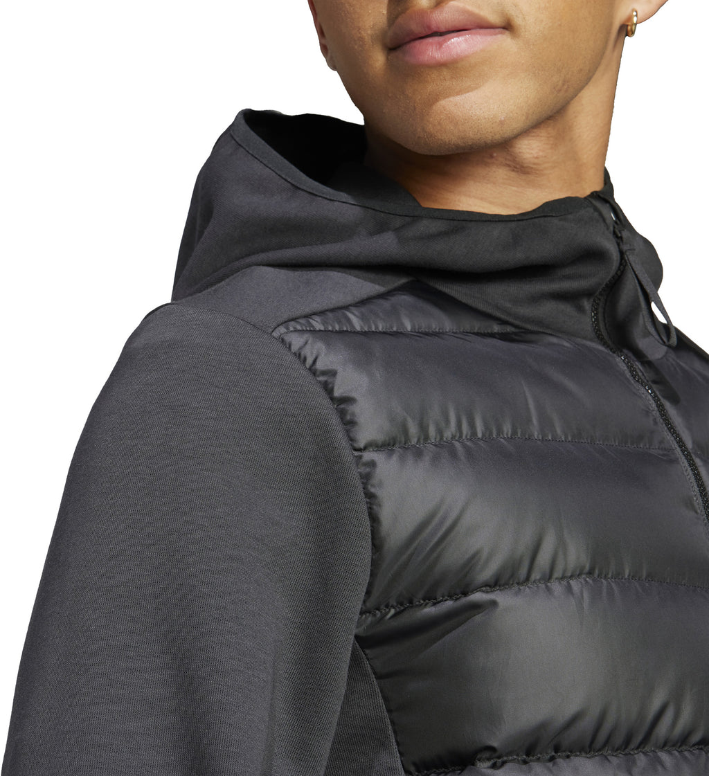 Essentials Hybride donsjack met capuchon