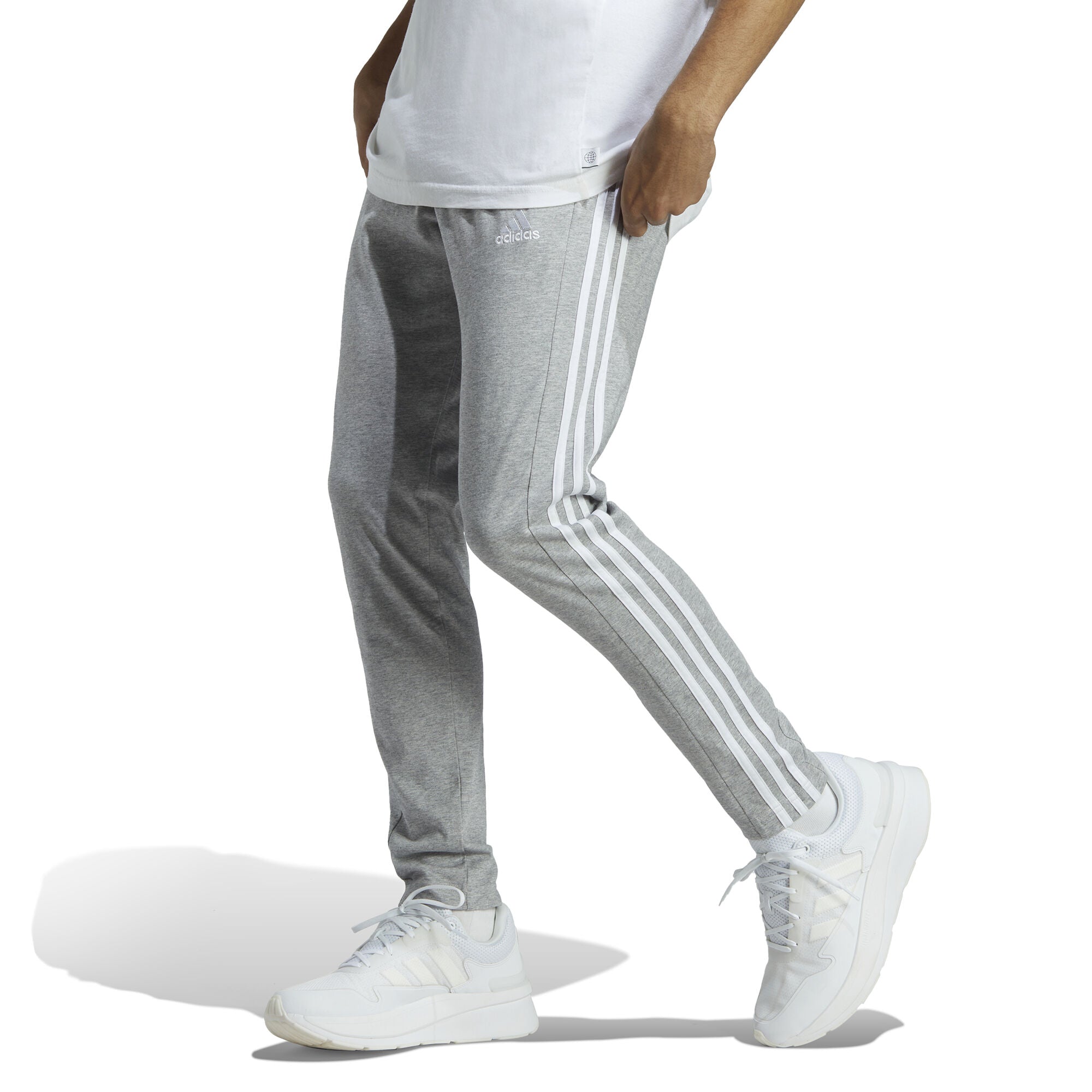 Essentials Single Jersey Tapered Open Hem 3-Stripes broek