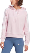 Essentials Loose-Cut 3-Stripes Cropped Hoodie