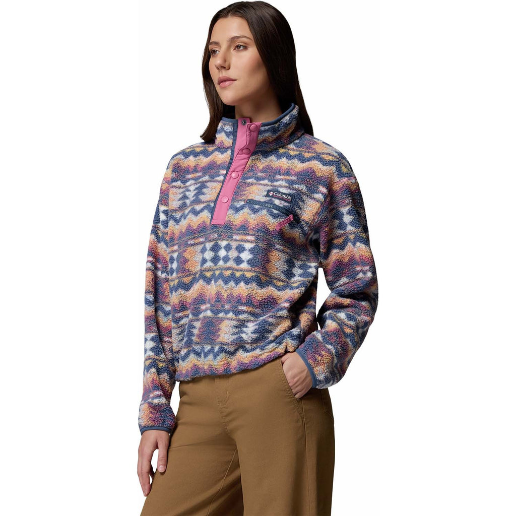 helvetia printed cropped half snap vest