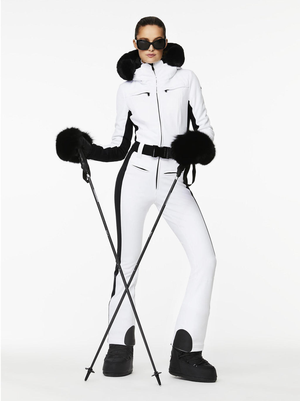 parry ski suit faux fur