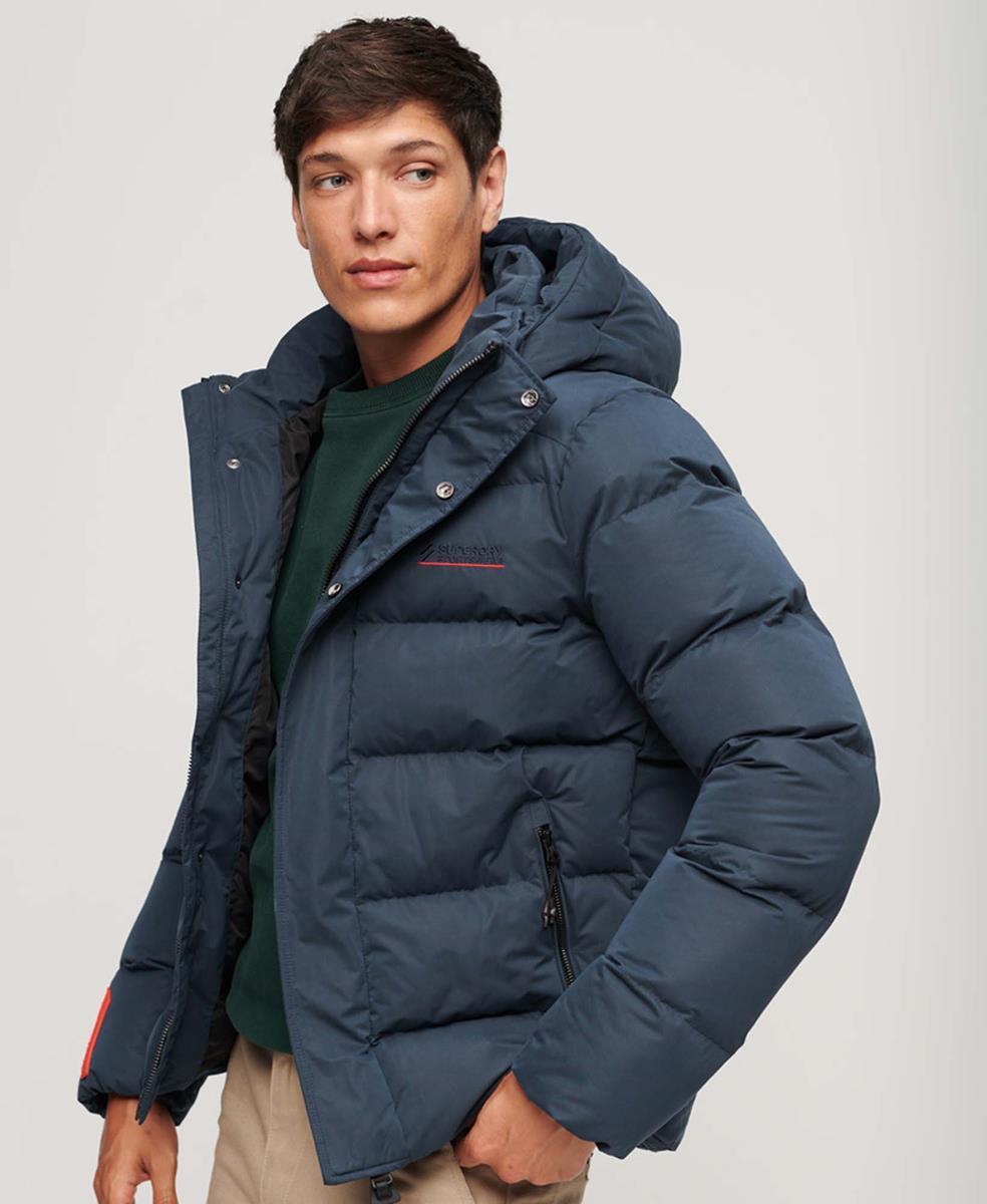 Hooded Microfibre Sports Puffer Jacket