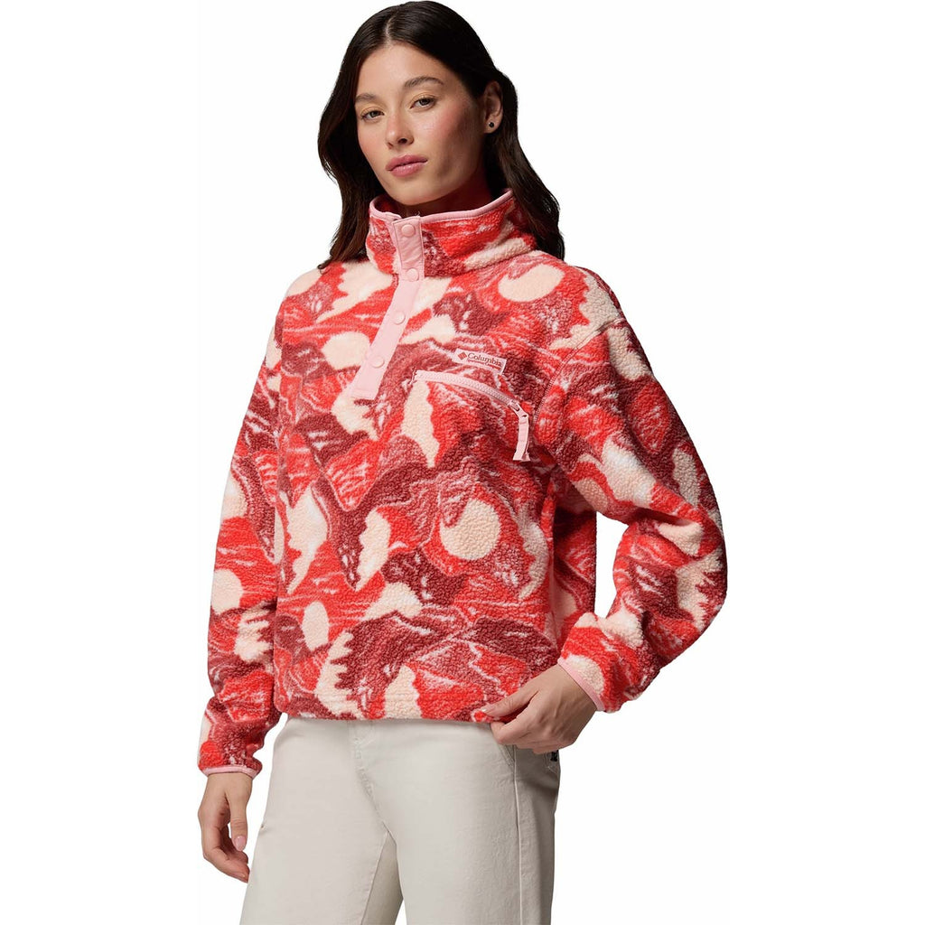 helvetia printed cropped half snap vest