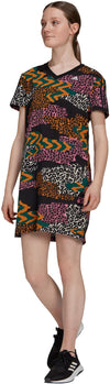 FARM Rio 3-Stripes Print Katoenen V-Hals jurk