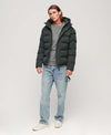 Hooded Microfibre Sports Puffer Jacket