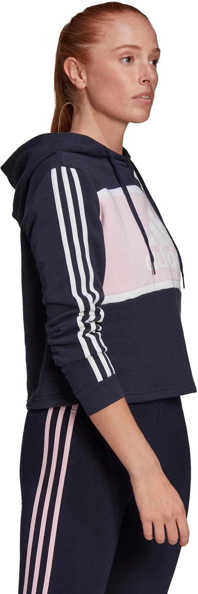 Essentials Logo Colorblock Fleece Cropped Hoodie