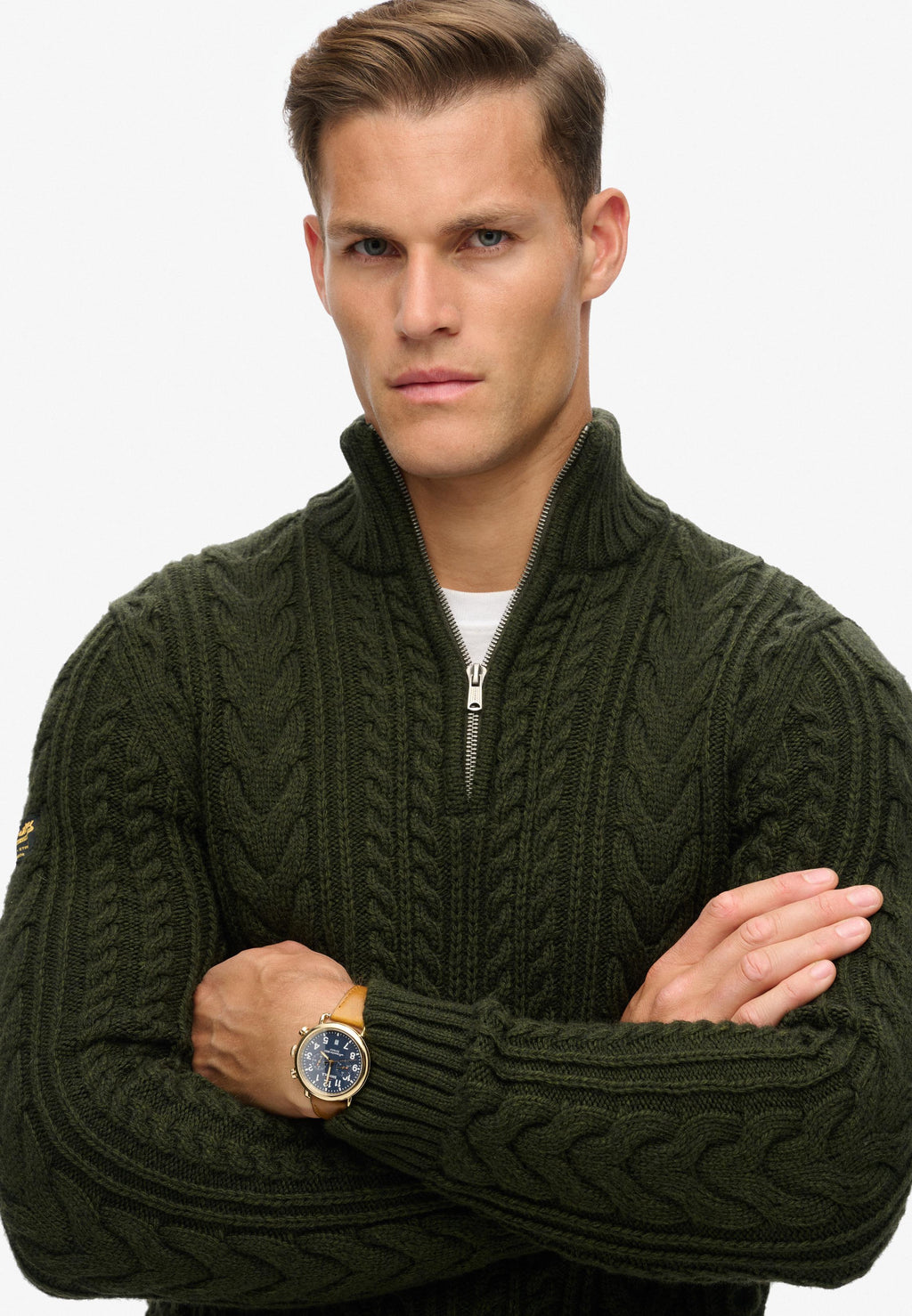 Vintage Jacob Cable Knit Half Zip Jumper