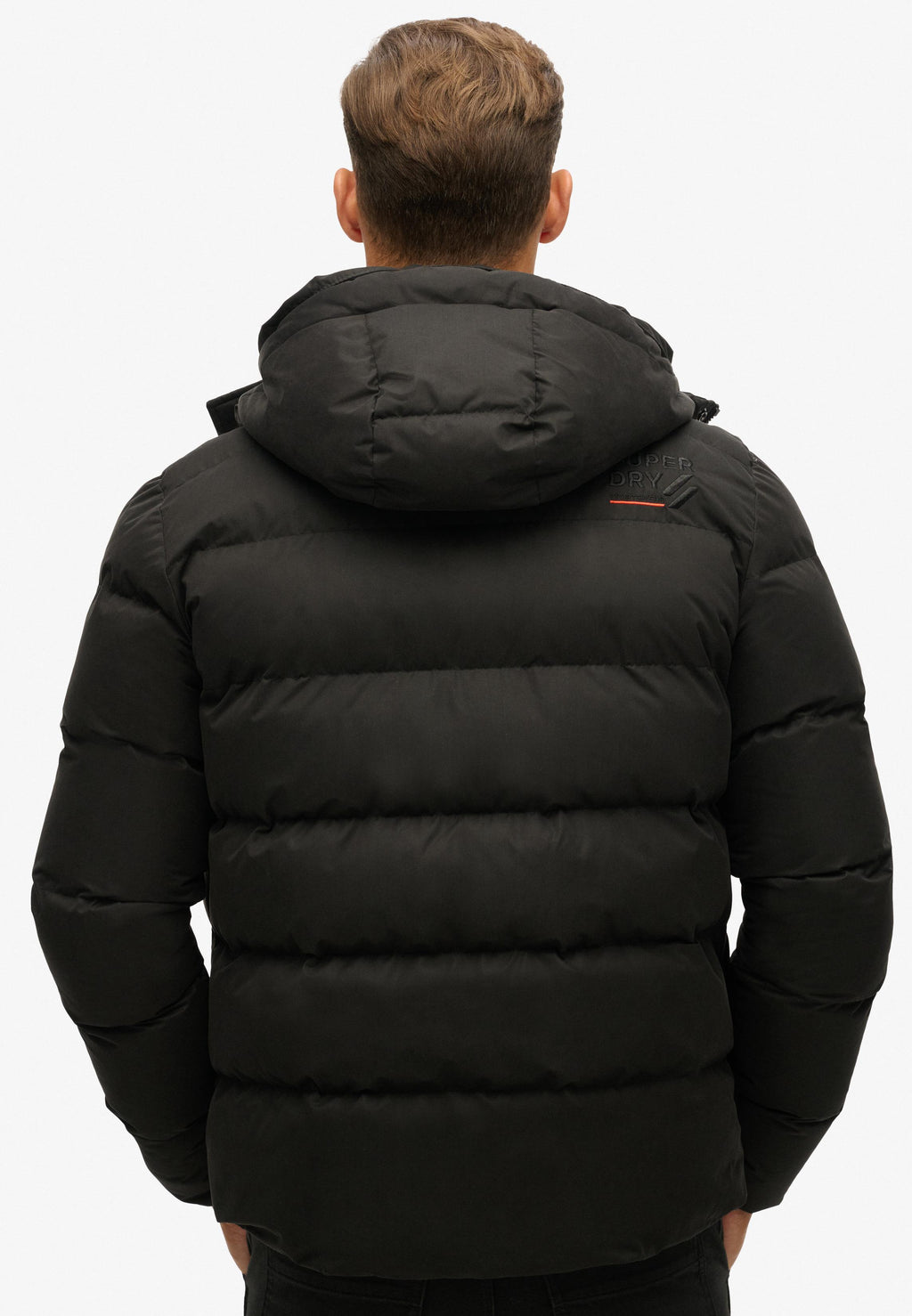 Hooded Microfibre Sports Puffer Jacket