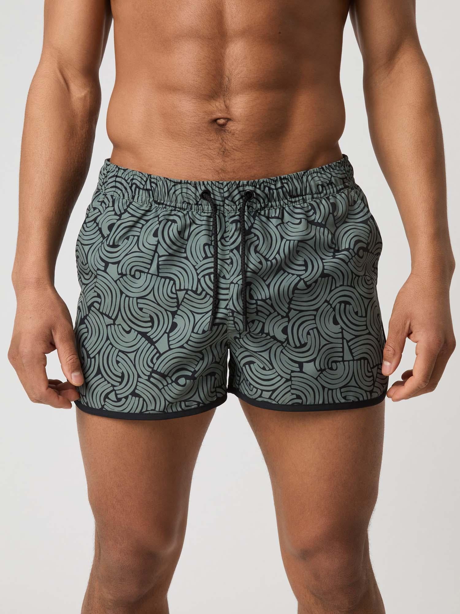 Retro Print Swim Shorts