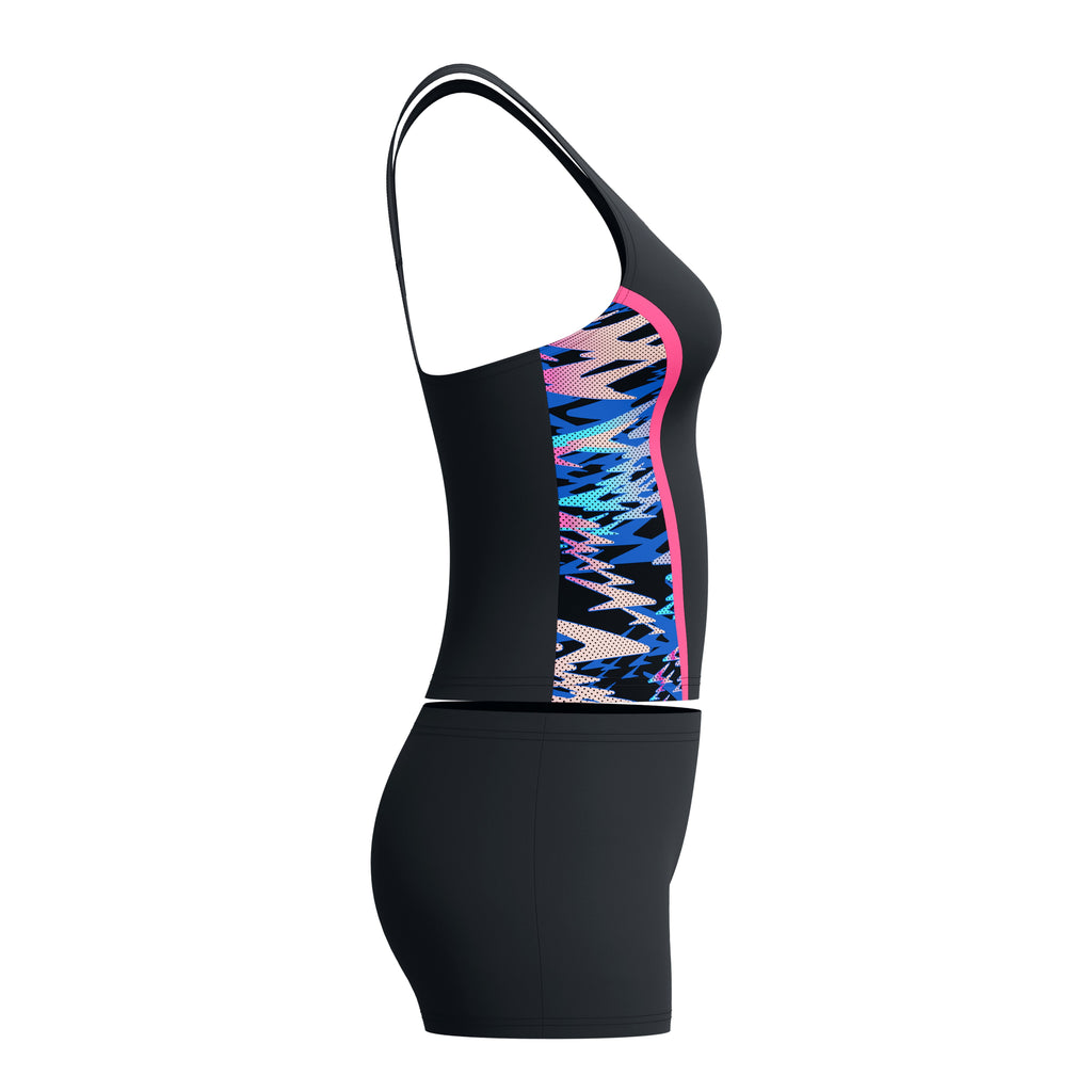 HYPERBOOM SPLICE TANKINI SET BLK/PNK