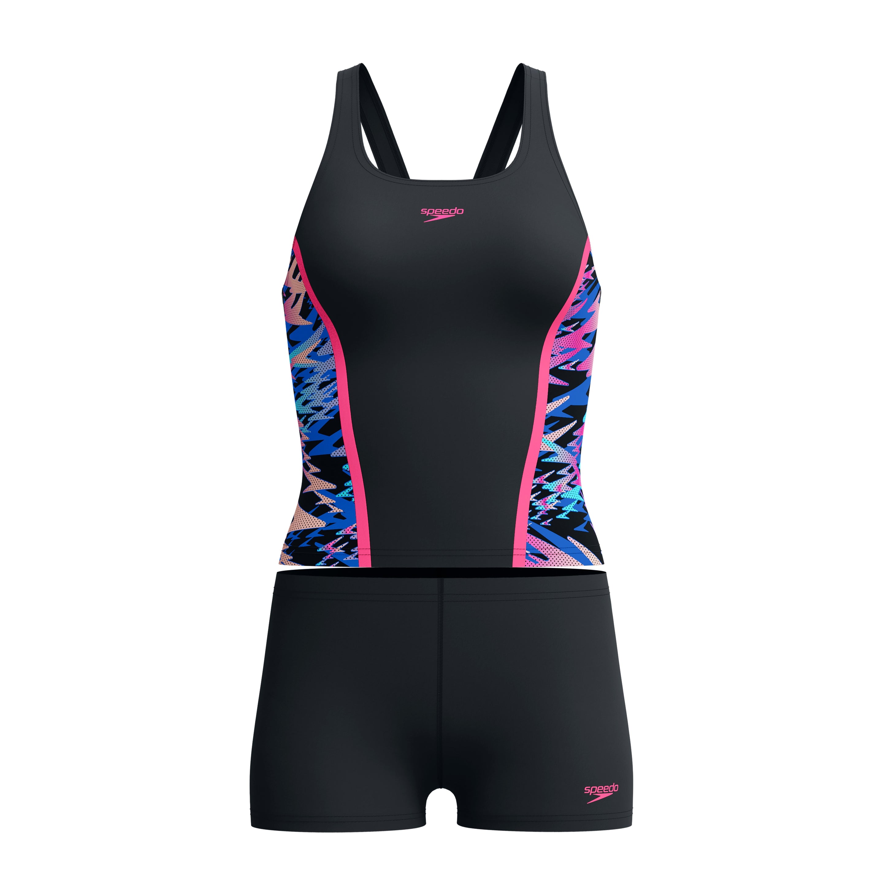 HYPERBOOM SPLICE TANKINI SET BLK/PNK