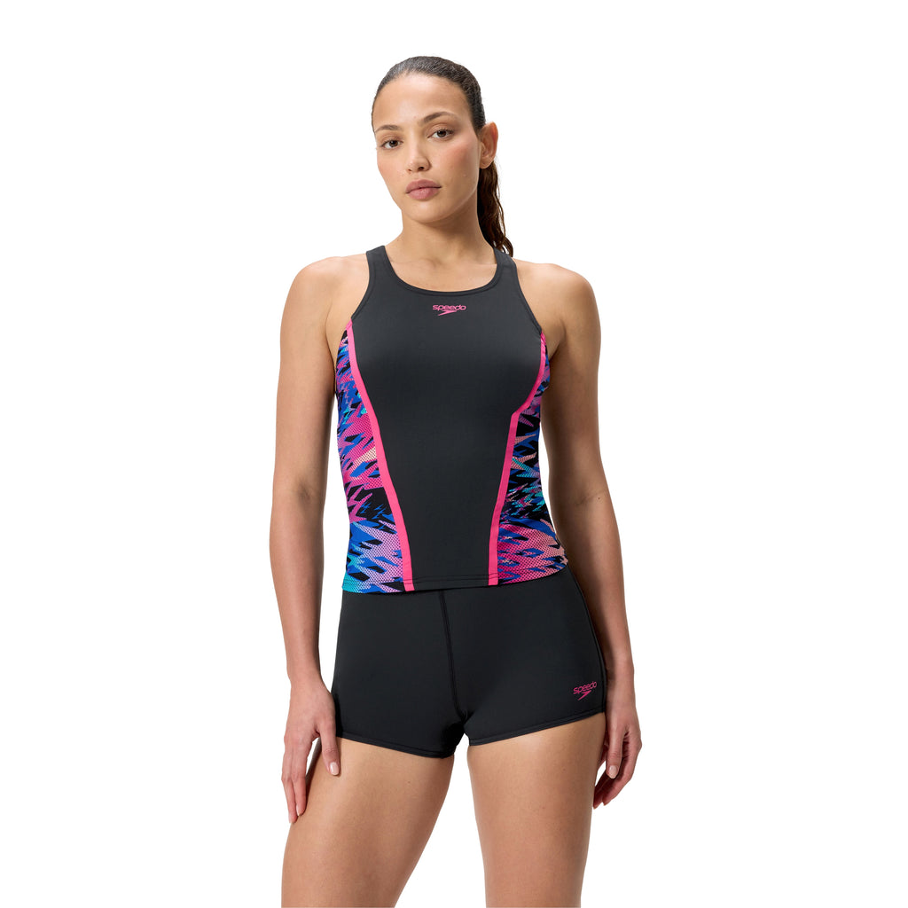 HYPERBOOM SPLICE TANKINI SET BLK/PNK