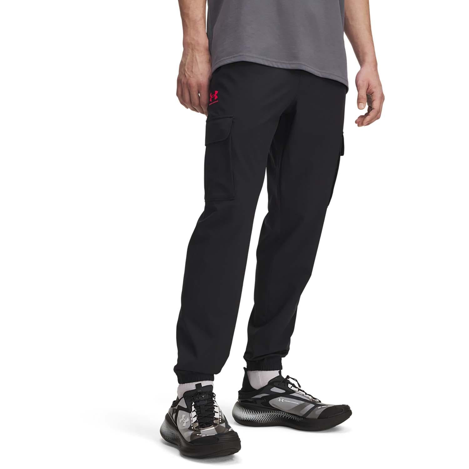 ua vibe woven cargo pants-blk