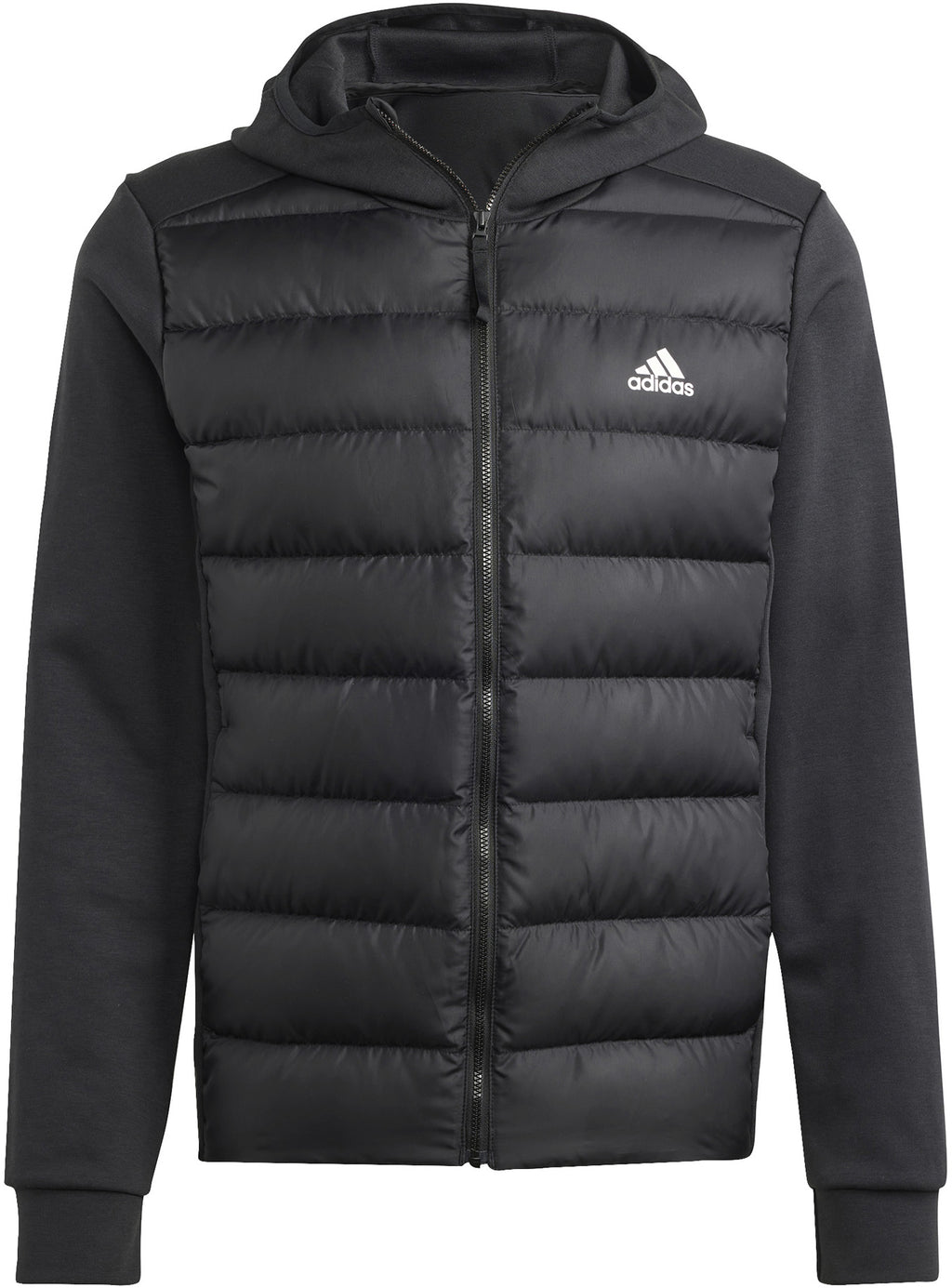 Essentials Hybride donsjack met capuchon
