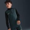 Academy Voetbaltrainingstop met Dri-FIT, lange mouwen en korte rits voor kids