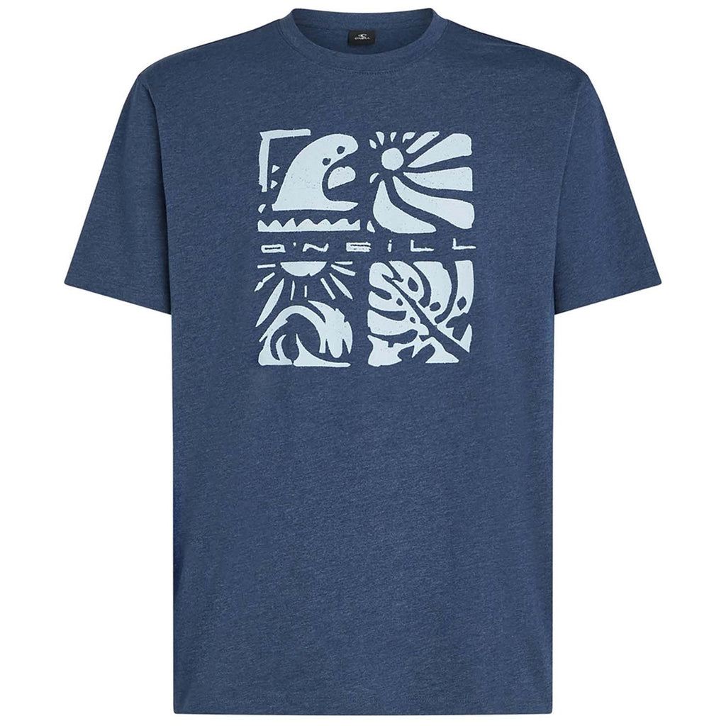 Melange Front Print T-shirt strand